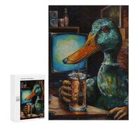 Puzzles for Teenagerss 300 PCS Duck Beer TV Funny Art Jigsaw Puzzle Fun Games Pattern Assembly Unique Birthday And Xmas Gifts 300 PCS