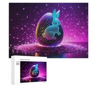 Puzzles for Teenagerss 300 PCS Easter Bunny Egg Glowing Teenagers Puzzles Relaxing Games Presents for Women Fun Activities at Home 300 PCS