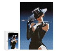 Puzzles for Teenagerss 300 PCS Elegant Woman with Sword And Hat Jigsaw Puzzle Brain Teaser Game Birthday Present Fun at Home Activities, 300 PCS