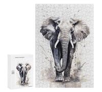 Puzzles for Teenagerss 300 PCS Elephant Splashes Jigsaws for Adults Relaxing Games Difficult Challenge Fun Activities at Home 300 PCS