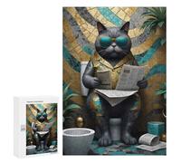 Puzzles for Teenagerss 300 PCS Fat Cat Toilet Jigsaws for Adults Relaxing Games Difficult Challenge Fun Activities at Home 300 PCS