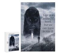 Puzzles for Teenagerss 300 PCS Fear Is A Beast Panther Jigsaw Puzzle Relax Games Perfect Decoration Unique Birthday And Xmas Gifts 300 PCS