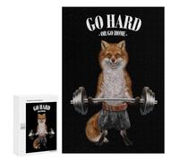 Puzzles for Teenagerss 300 PCS Fox Weightlifting Jigsaws for Adults Relaxing Games Difficult Challenge Fun Activities at Home 300 PCS