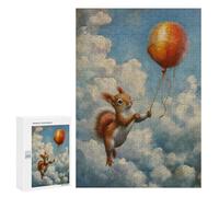 Puzzles for Teenagerss 300 PCS Funny Squirrel Balloon Jigsaw Puzzle Fun Games Pattern Assembly Unique Birthday And Xmas Gifts 300 PCS