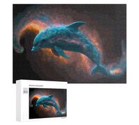 Puzzles for Teenagerss 300 PCS Galactic Dolphin A Cosmic Journey Jigsaw for Adults Relax Games Perfect Decoration Fun Activities at Home 300 PCS