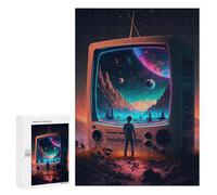 Puzzles for Teenagerss 300 PCS Galactic Television Dreamscape -1 Teenagers Puzzles Relaxing Games Presents for Women Fun Activities at Home 300 PCS