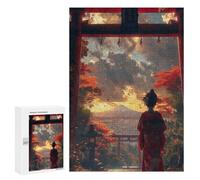 Puzzles for Teenagerss 300 PCS Geisha View Torii And Fuji Jigsaw Puzzle Toy Wall Decor Home Decoration Unique Birthday And Xmas Gifts 300 PCS