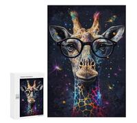 Puzzles for Teenagerss 300 PCS Giraffe with Glasses Art Print-11 Jigsaw Puzzle Relax Games Perfect Decoration Unique Birthday And Xmas Gifts 300 PCS