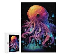 Puzzles for Teenagerss 300 PCS Glowing Octopus Artwork Jigsaw for Adults Relax Games Perfect Decoration Fun Activities at Home 300 PCS