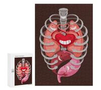 Puzzles for Teenagerss 300 PCS Happy Organ Biology Jigsaw Puzzle Fun Games Pattern Assembly Unique Birthday And Xmas Gifts 300 PCS