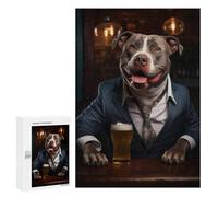 Puzzles for Teenagerss 300 PCS Happy XL Bully in The Pub Jigsaw Puzzle Toy Wall Decor Home Decoration Unique Birthday And Xmas Gifts 300 PCS