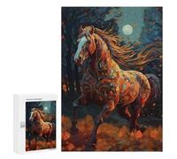 Puzzles for Teenagerss 300 PCS Horse Abstract Jigsaw Puzzle Relax Games Perfect Decoration Unique Birthday And Xmas Gifts 300 PCS