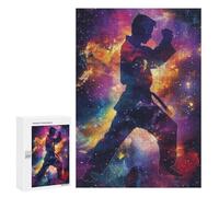 Puzzles for Teenagerss 300 PCS Karate Galaxy Silhouette Adult Jigsaw Puzzle Relaxing Games Wall Decoration Fun Activities at Home 300 PCS