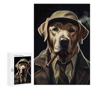 Puzzles for Teenagerss 300 PCS Labrador Gangster Suit Puzzles for Adults Fun Games Perfect Decoration Unique Birthday And Xmas Gifts 300 PCS