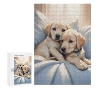 Puzzles for Teenagerss 300 PCS Labrador Puppies Jigsaws for Adults Relaxing Games Difficult Challenge Fun Activities at Home 300 PCS