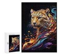 Puzzles for Teenagerss 300 PCS Leopard in Abstract Art Jigsaw Puzzle Toy Wall Decor Home Decoration Unique Birthday And Xmas Gifts 300 PCS