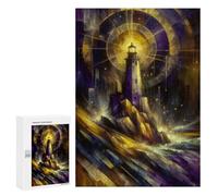 Puzzles for Teenagerss 300 PCS Lighthouse in Golden Light Jigsaws for Adults Relaxing Games Difficult Challenge Fun Activities at Home 300 PCS