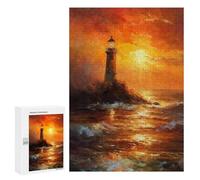 Puzzles for Teenagerss 300 PCS Lighthouse Sunset Adult Jigsaw Puzzle Relaxing Games Wall Decoration Fun Activities at Home 300 PCS