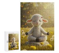 Puzzles for Teenagerss 300 PCS Meditating Lamb Jigsaws for Adults Relaxing Games Difficult Challenge Fun Activities at Home 300 PCS
