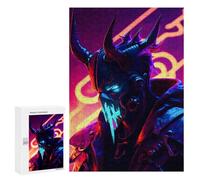 Puzzles for Teenagerss 300 PCS Neon Demon Armor Jigsaws for Adults Relaxing Games Difficult Challenge Fun Activities at Home 300 PCS
