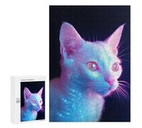 Puzzles for Teenagerss 300 PCS Neon Glowcat Jigsaws for Adults Relaxing Games Difficult Challenge Fun Activities at Home 300 PCS