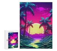 Puzzles for Teenagerss 300 PCS Neon Horizon Rhythms Adult Jigsaw Puzzle Relaxing Games Wall Decoration Fun Activities at Home 300 PCS