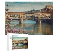 Puzzles for Teenagerss 300 PCS Old Bridge Over Arno River, Florence Jigsaw for Adults Relax Games Perfect Decoration Fun Activities at Home 300 PCS