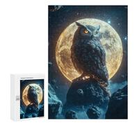 Puzzles for Teenagerss 300 PCS Owl on A Moonlit Rock Jigsaw Puzzle Toy Wall Decor Home Decoration Unique Birthday And Xmas Gifts 300 PCS