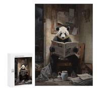 Puzzles for Teenagerss 300 PCS Panda Reading Newspaper Adult Jigsaw Puzzle Toy Wall Decor Difficult Challenge Christmas Birthday Gifts 300 PCS
