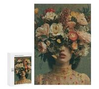 Puzzles for Teenagerss 300 PCS Pastel Flowers Woman Art Jigsaws for Adults Relaxing Games Difficult Challenge Fun Activities at Home 300 PCS