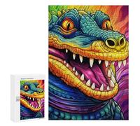 Puzzles for Teenagerss 300 PCS Rainbow Crocodile Artwork Jigsaw for Adults Relax Games Perfect Decoration Fun Activities at Home 300 PCS