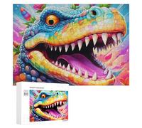 Puzzles for Teenagerss 300 PCS Rainbow Lizard A Colorful Fantasy Creature Jigsaw for Adults Relax Games Perfect Decoration Fun Activities at Home 300 PCS