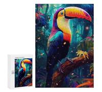 Puzzles for Teenagerss 300 PCS Rainbow Toucan in Amazon Rainforest Jigsaw Puzzle Relax Games Perfect Decoration Unique Birthday And Xmas Gifts 300 PCS