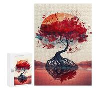 Puzzles for Teenagerss 300 PCS Red Cherry Blsooms Jigsaws for Adults Relaxing Games Difficult Challenge Fun Activities at Home 300 PCS