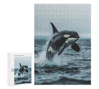Puzzles for Teenagerss 300 PCS Royal Orca Whale Killer Adult Jigsaw Puzzle Toy Wall Decor Difficult Challenge Christmas Birthday Gifts 300 PCS