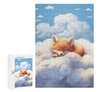 Puzzles for Teenagerss 300 PCS Sleeping Baby Red Fox Jigsaw Puzzle Toy Wall Decor Home Decoration Unique Birthday And Xmas Gifts 300 PCS