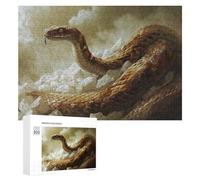 Puzzles for Teenagerss 300 PCS Snakes on Ice Cold Serpent Artwork Teenagers Puzzles Relaxing Games Presents for Women Fun Activities at Home 300 PCS