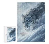 Puzzles for Teenagerss 300 PCS Snow Leopard Lurking Jigsaws for Adults Relaxing Games Difficult Challenge Fun Activities at Home 300 PCS