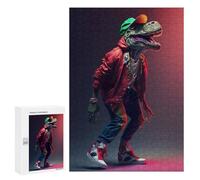 Puzzles for Teenagerss 300 PCS Stylish Dinosaur in Urban Attire Jigsaw Puzzle Toy Wall Decor Home Decoration Unique Birthday And Xmas Gifts 300 PCS