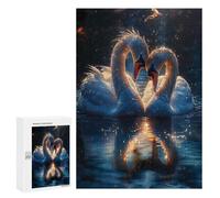 Puzzles for Teenagerss 300 PCS Sunset Swan Love Jigsaws for Adults Relaxing Games Difficult Challenge Fun Activities at Home 300 PCS