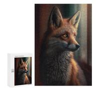 Puzzles for Teenagerss 300 PCS The Watching Fox Jigsaw Puzzle Fun Games Pattern Assembly Unique Birthday And Xmas Gifts 300 PCS