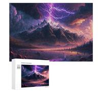 Puzzles for Teenagerss 300 PCS Thunderstorm Mountain Lake Jigsaw Puzzle Fun Games Pattern Assembly Unique Birthday And Xmas Gifts 300 PCS