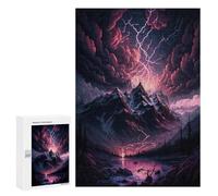 Puzzles for Teenagerss 300 PCS Thunderstorm Mountain Landscape -2 Jigsaw Puzzle Relax Games Perfect Decoration Unique Birthday And Xmas Gifts 300 PCS
