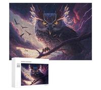 Puzzles for Teenagerss 300 PCS Thunderstorm Owl Majesty Jigsaw Puzzle Fun Games Pattern Assembly Unique Birthday And Xmas Gifts 300 PCS