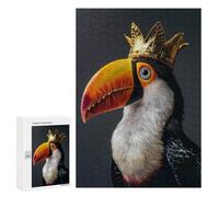 Puzzles for Teenagerss 300 PCS Toucan Bird Cute King Jigsaws for Adults Relaxing Games Difficult Challenge Fun Activities at Home 300 PCS