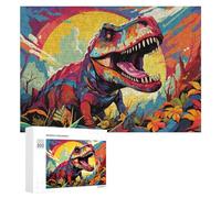 Puzzles for Teenagerss 300 PCS Vibrant Dinosaur Artwork Jigsaw for Adults Relax Games Perfect Decoration Fun Activities at Home 300 PCS