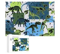 Puzzles for Teenagerss 300 PCS Vibrant Dinosaur Skeletons Pattern Jigsaw for Adults Relax Games Perfect Decoration Fun Activities at Home 300 PCS