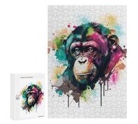 Puzzles for Teenagerss 300 PCS Watercolor Monkey Puzzles for Adults Fun Games Perfect Decoration Unique Birthday And Xmas Gifts 300 PCS