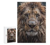 Puzzles for Teenagerss 300 PCS Wet Lion CloseUp Jigsaws for Adults Relaxing Games Difficult Challenge Fun Activities at Home 300 PCS