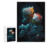 Puzzles for Teenagerss 300 PCS White Pink Rose Flowers Jigsaw Puzzle Toy Wall Decor Home Decoration Unique Birthday And Xmas Gifts 300 PCS